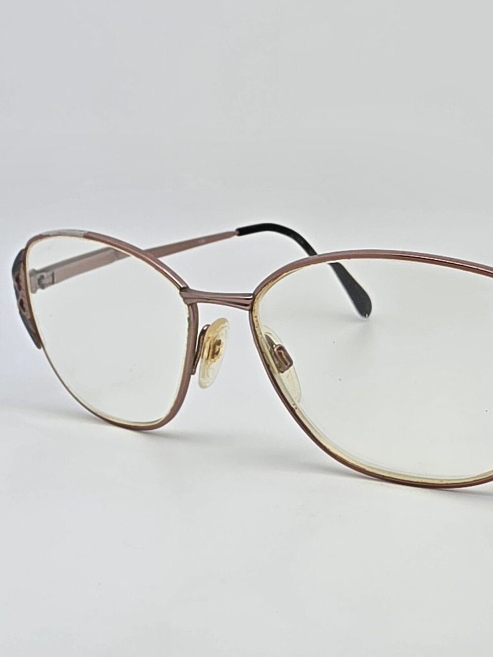 Luxottica Samantha Matte Gold Frostmauve Eyeglasses Frame w Flexhinge Italy 56mm